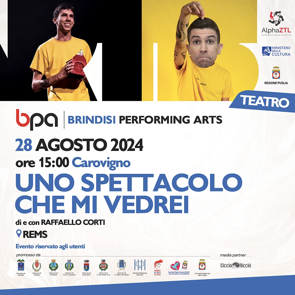 UNO SPETTACOLO CHE MI VEDREI Indoor Brindisi Performing Arts Festival 2024