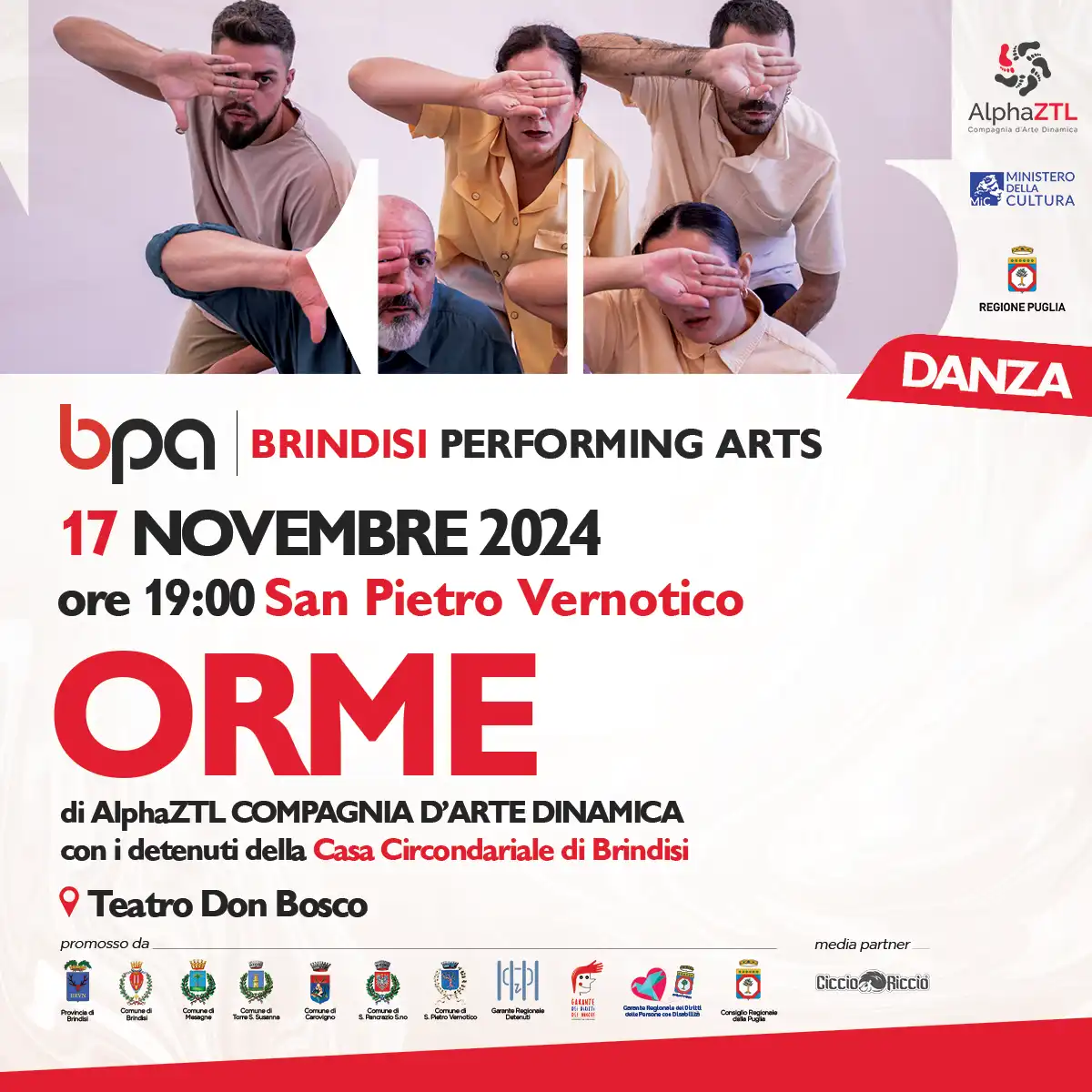 ORME 17 novembre San Pietro Vernotico Brindisi Performing Arts Festival 2024 BPA